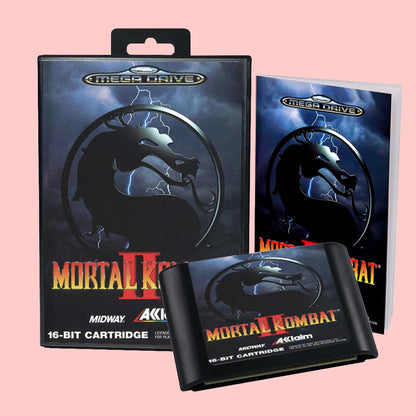 Mortal Kombat 2 EUR Version Game Card Box Manual For 16 bit Sega MD MegaDrive Genesis Consoles