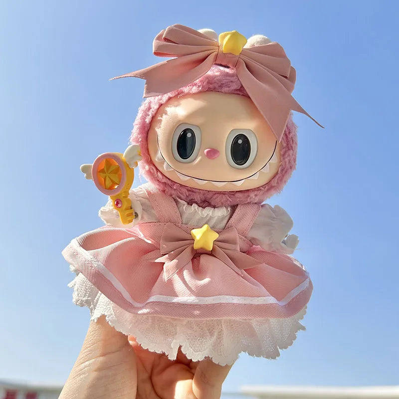 17cm Cute Mini Plush Doll'S Clothes Outfit Accessories For Korea Kpop Exo Labubu Idol Dolls Tops And Pants Clothing Diy Kid Gift