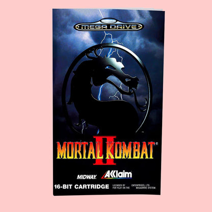 Mortal Kombat 2 EUR Version Game Card Box Manual For 16 bit Sega MD MegaDrive Genesis Consoles