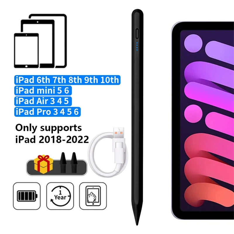 For Apple Pencil Palm Rejection Power Display iPad Pencil Pen For iPad 2022 2021 2020 2019 2018 Pro Air Mini Specific Stylus