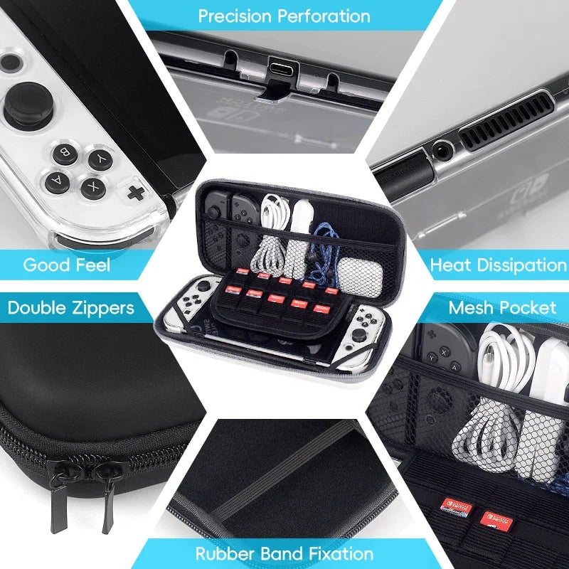 Carrying Case Storage Bag for Nintendo Switch OLED Travel Protective Case Hard Shell Cover Portable Pouch Switch Accessories