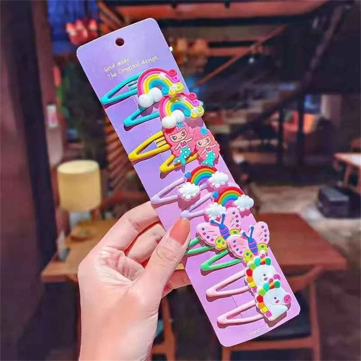 10PCS/Set New Girls Cute Cartoon Ice Cream Unicorn Hairpins Kids Lovely Hair Clips Barrettes Headband Fashion Hair Accessories