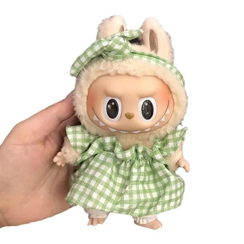 17cm Cute Mini Plush Doll'S Clothes Outfit Accessories For Korea Kpop Exo Labubu Idol Dolls Tops And Pants Clothing Diy Kid Gift