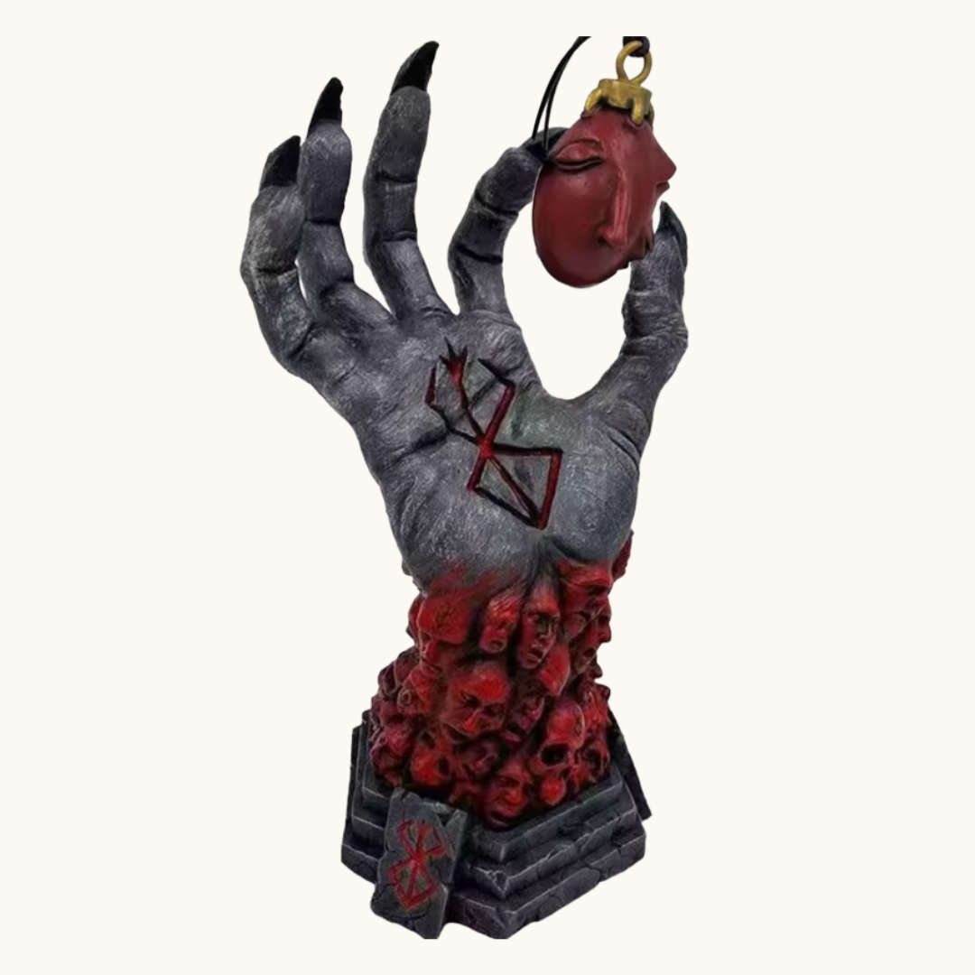 Berserk Hand of God Resin Figure with Behelit Necklace