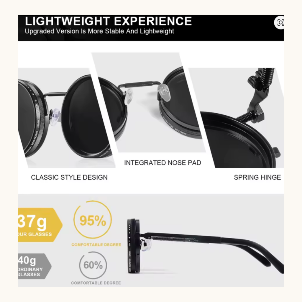 CRIXALIS Polarized Round ND9 Adjustable Dimming Sunglasses