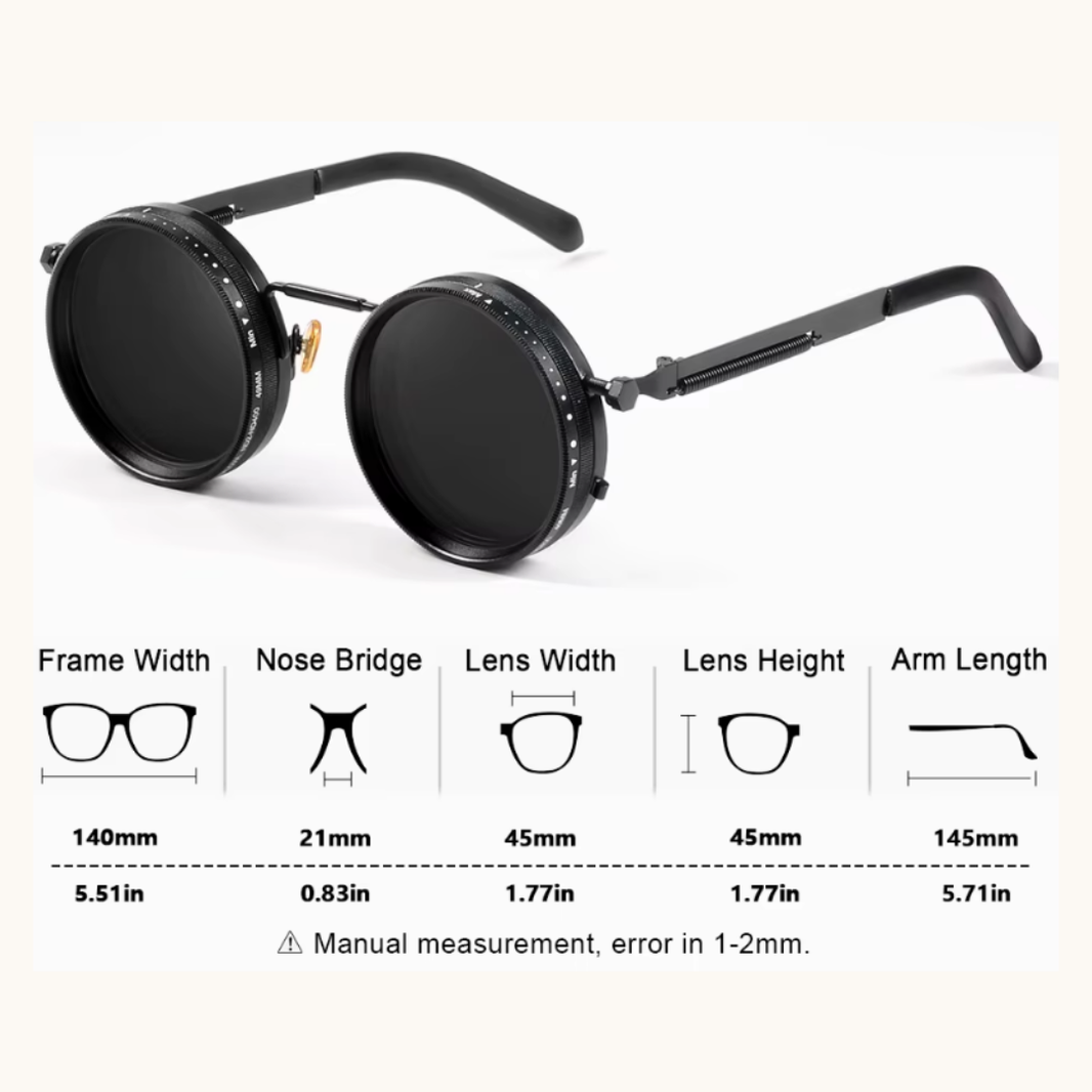 Pixel Bit CRIXALIS polarized round sunglasses with ND9 adjustable dimming lenses, featuring a sleek round frame and modern design.