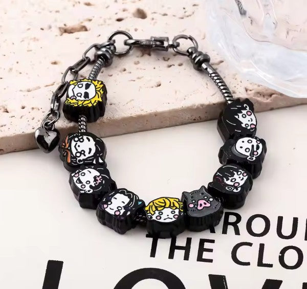 Demon Slayer Bracelet with Face Charms