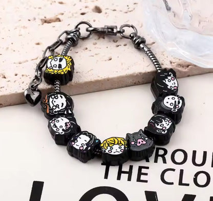 Demon Slayer Bracelet with Face Charms