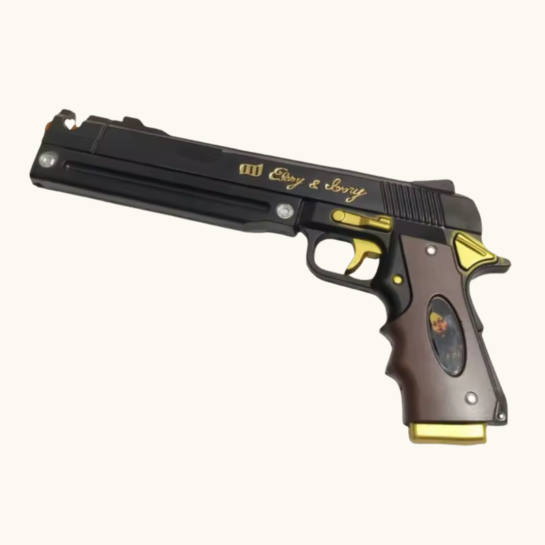 Ebony replica of Dante's pistol from Devil May Cry 4 by Pixel Bit, showcasing detailed design and realistic firearm features.