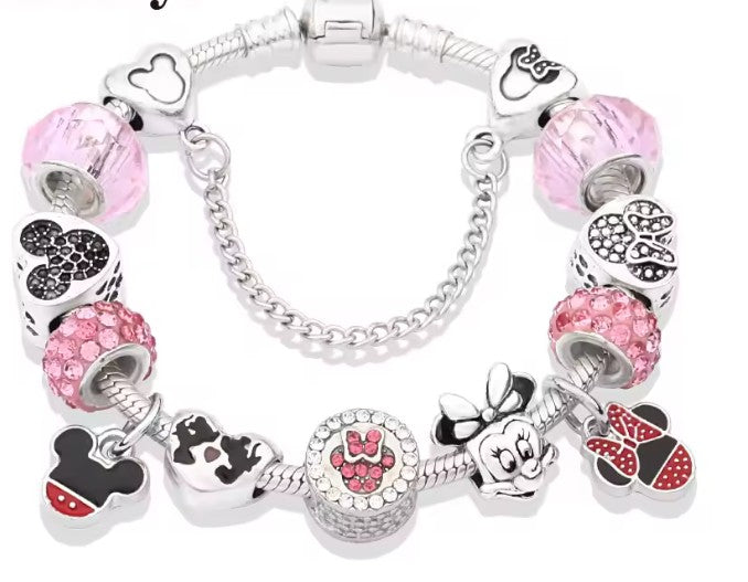 Disney Pink Bracelet with Charms (17cm)