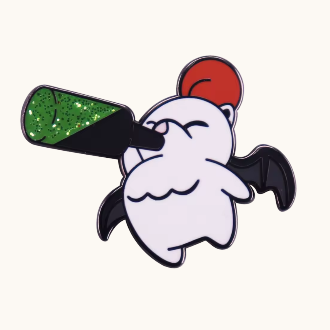 Drunk Moogle Enamal Pin Brooch
