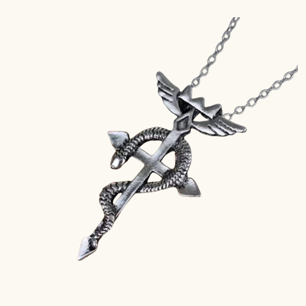Fullmetal Alchemist Edward Elric pendant necklace by Pixel Bit, featuring a detailed metal charm with Edward's symbol on a chain.