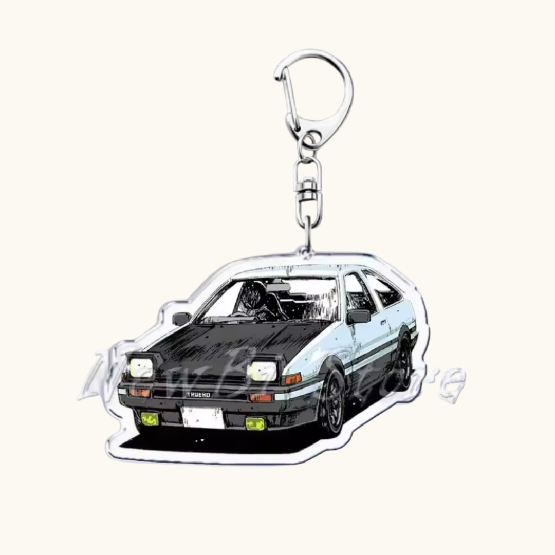 Initial D AE86 Black Hood Keychain
