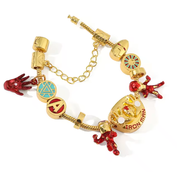Marvel Iron Man Gold Bracelet with Charms (17cm)
