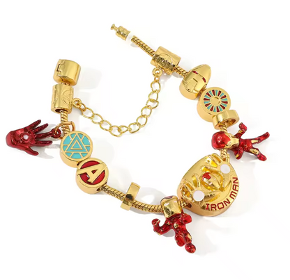 Marvel Iron Man Gold Bracelet with Charms (17cm)