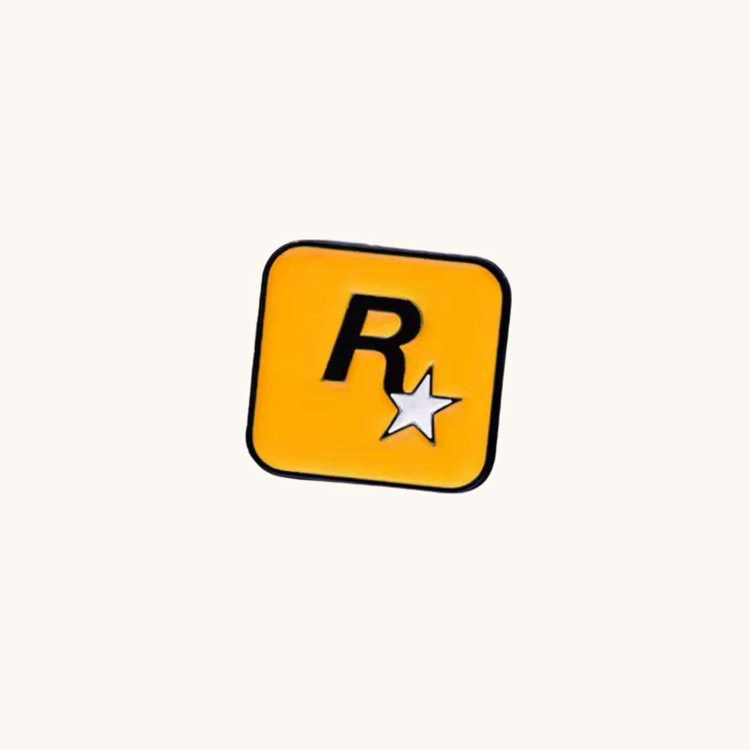 Rockstar Logo Enamel Pin Brooch