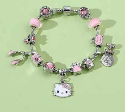 Sanrio Hello Kitty Pink Bracelet with Charms (19cm)