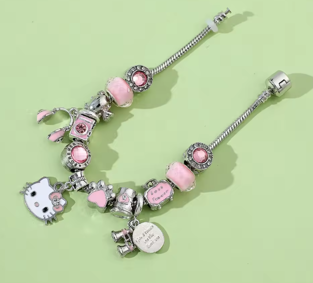 Sanrio Hello Kitty Pink Bracelet with Charms (19cm)