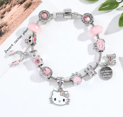 Sanrio Hello Kitty Pink Bracelet with Charms (19cm)