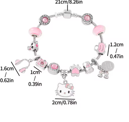 Sanrio Hello Kitty Pink Bracelet with Charms (19cm)