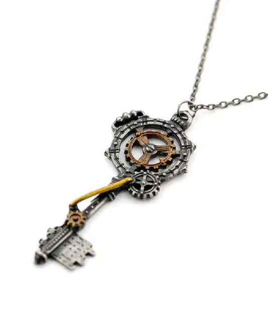 Steampunk Gear Key Necklace