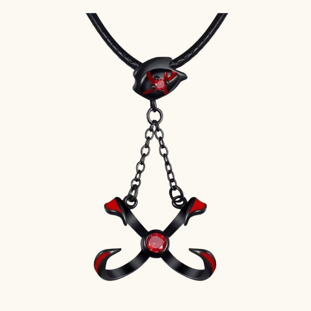 Tokyo Ghoul necklace featuring a detailed pendant with Tokyo Ghoul branding, crafted by Pixel Bit.