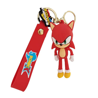 Sonic Anime Silicon Cute Cartoon Figure Keychains Kawaii Pendant Bag Charms Key Ring Friends Couple Jewelry Gift Fashionable