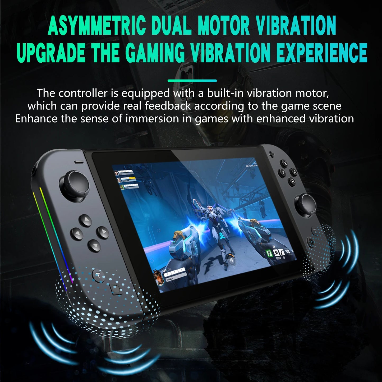 FORswitch Wireless for Joy-Con Controller RGB Small Handle with Colored Lights Left And Right for NS Host