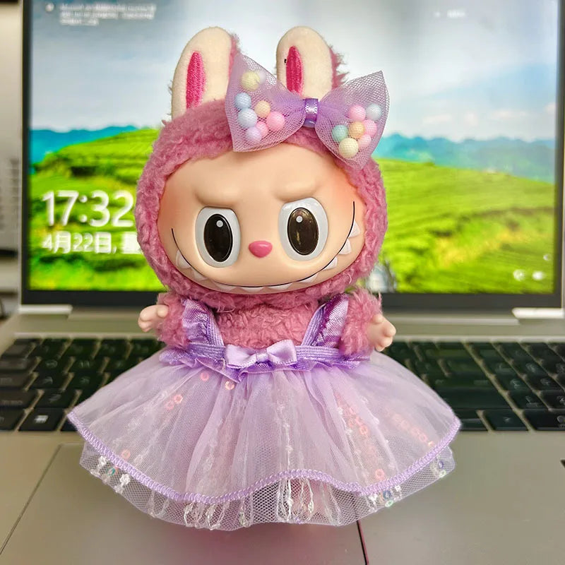 17cm Cute Mini Plush Doll'S Clothes Outfit Accessories For Korea Kpop Exo Labubu Idol Dolls Tops And Pants Clothing Diy Kid Gift
