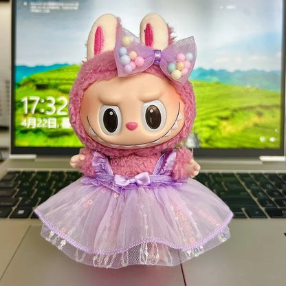 17cm Cute Mini Plush Doll'S Clothes Outfit Accessories For Korea Kpop Exo Labubu Idol Dolls Tops And Pants Clothing Diy Kid Gift