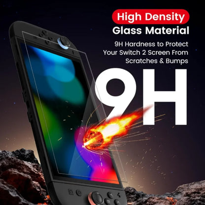9H Screen Protector for Switch 2 HD Tempered Glass Anti-Scratch Clear Protective Film for NS 2 Accessories