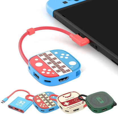 2nd Generation Type C Docking Station 3 in 1 For Switch2 4k 60Hz USB3.0 5Gbps PD-100W Power For Game Console Screen Casting Game