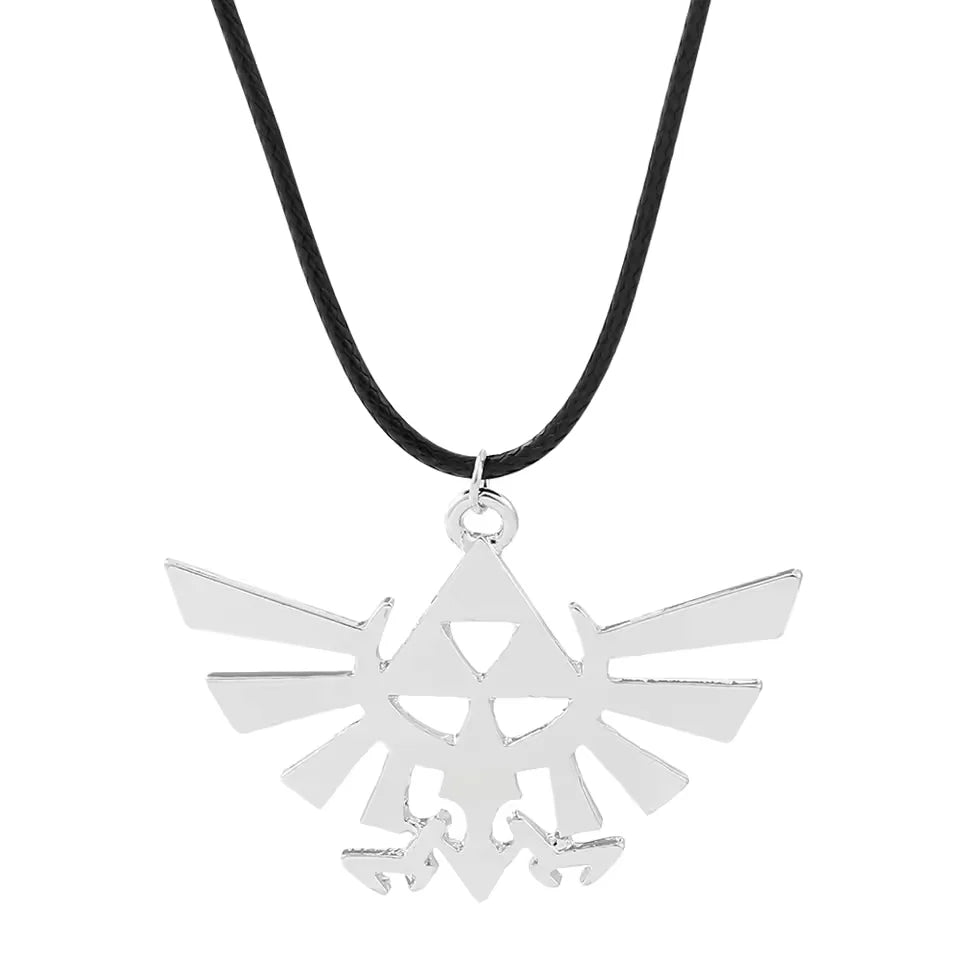 Ancient Kingdom Relic Necklace - Necklace silver triforce pendant necklace black