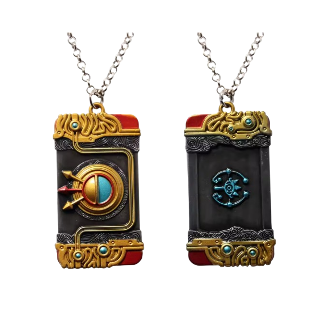Ancient Tech Slate Necklace - Necklace two intricately designed black gold