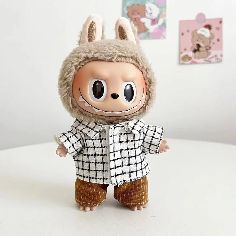 17cm Cute Mini Plush Doll'S Clothes Outfit Accessories For Korea Kpop Exo Labubu Idol Dolls Tops And Pants Clothing Diy Kid Gift