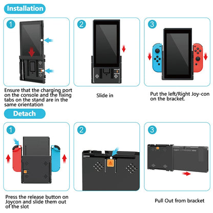 Grip Flip Vertical Bracket for Nin-tendo Switch OLED/Switch Game Console, Adaptive Vertical Screen Game,Switch Bracket Holder