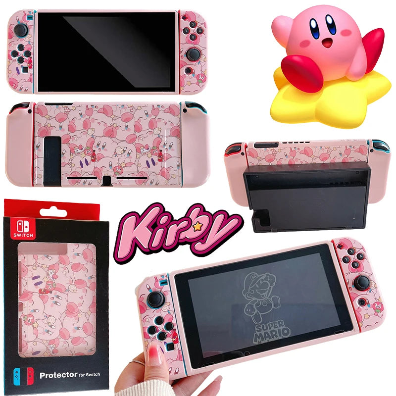 Kirby Cartoon Switch Case for Nintendo Switch Ns Oled Protective Case Anime Joy Con Silicone Soft Cover Game Console Accessories