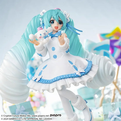 SEGA Hatsune Miku Anime Miku Cinnamoroll White Dress Action Figures Model Figurine Original Figuarts Decoration Collection Toys