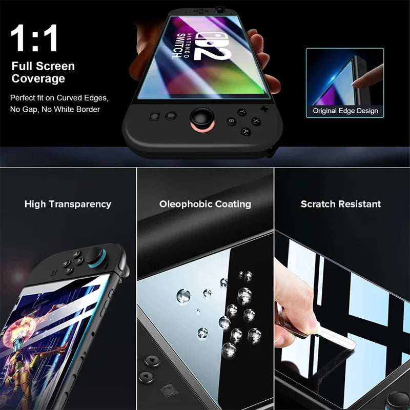 2/3PCS Protective Glass For Nintendo Switch Tempered Glass Screen Protector for Nintendos Switch 2 Oled Accessories Film
