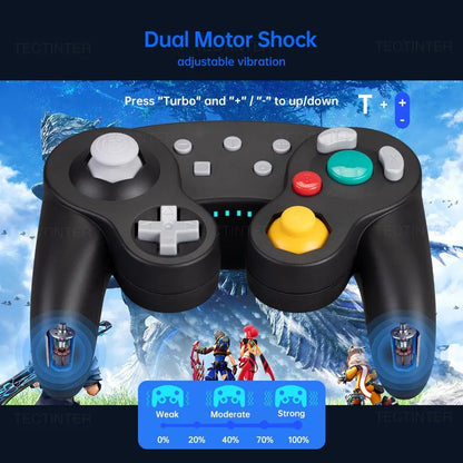 Bluetooth-Compatible Gamecube Controller For NS Switch 2/Switch Console Gamepad For Steam/Andriod/PC Joystick with Turbo Functio