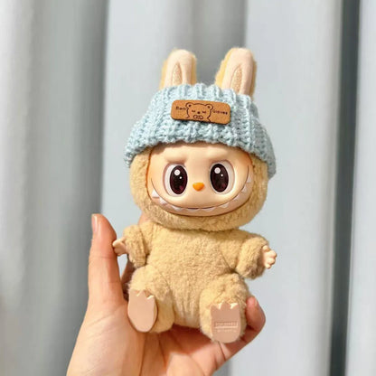 Doll clothes for Labubu Outfit V1 V2 V3 17cm Dolls Sitting Accessories Glasses Clothing Designer Kids Gift Sweater Hat Bag Set