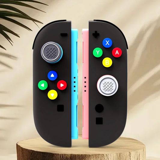 Thumb Button Grips Caps for NS Switch 2 Joysticks Controller Silicone Cap+Button Sticker Set For Switch/Switch OLED Accessories