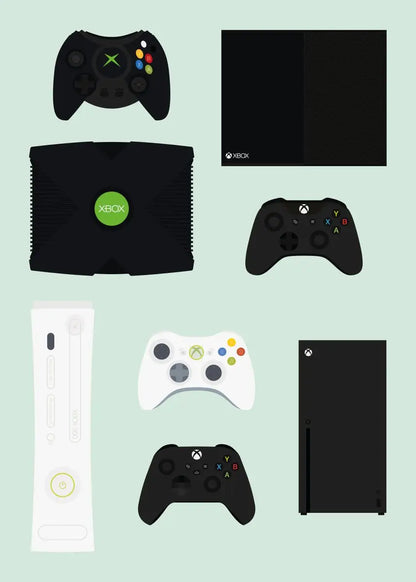 Retro Video Game Controllers Poster Handheld Game Console Gamepad Canvas Painting Wall Print Picture for Living Room Home Decor
