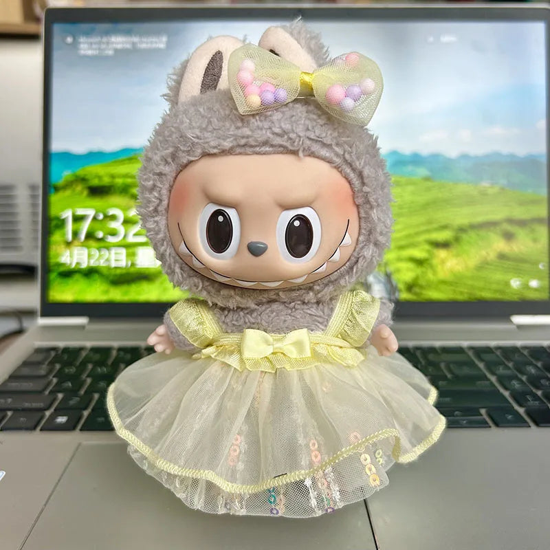 17cm Cute Mini Plush Doll'S Clothes Outfit Accessories For Korea Kpop Exo Labubu Idol Dolls Tops And Pants Clothing Diy Kid Gift