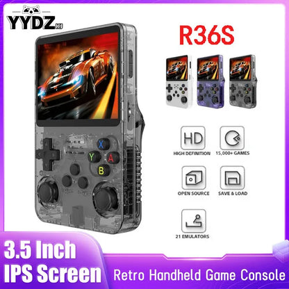 Consola de videojuegos portátil Retro R36S de código abierto, sistema Linux, pantalla IPS de 3,5 pulgadas