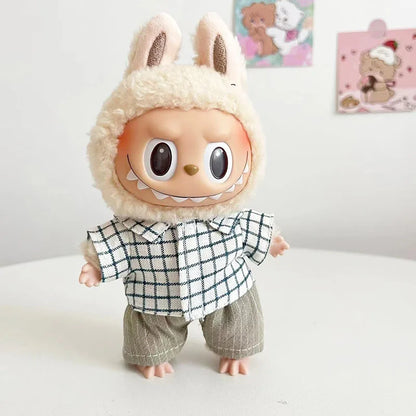 17cm Cute Mini Plush Doll'S Clothes Outfit Accessories For Korea Kpop Exo Labubu Idol Dolls Tops And Pants Clothing Diy Kid Gift