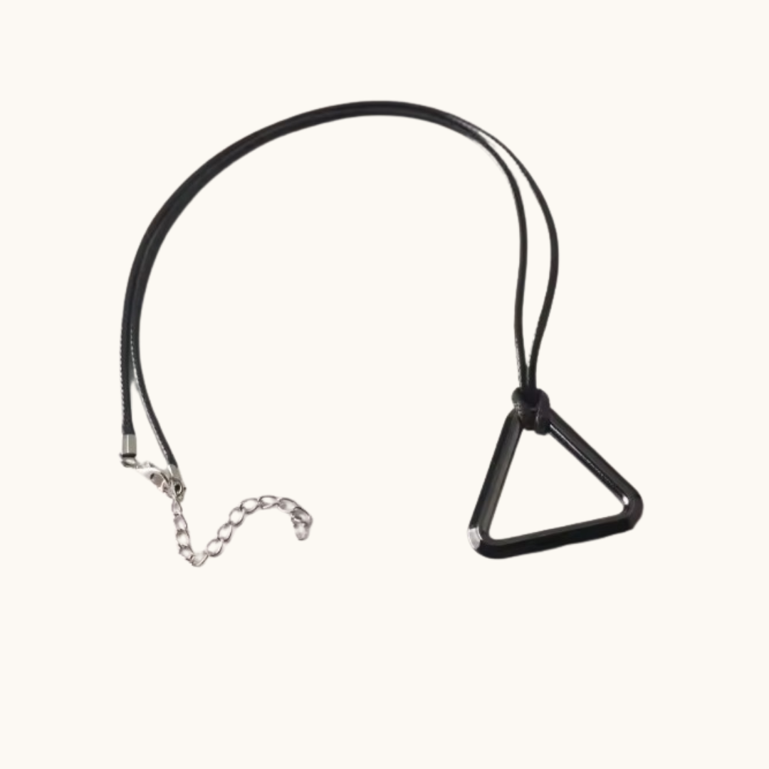 Chainsaw Man Leather Necklace - Necklace black triangular pendant necklace sleek