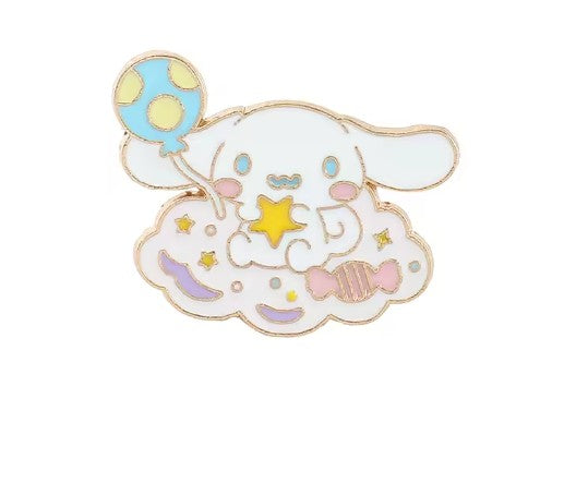 Cute Cloud Puppy Balloon Enamel Pin - Brooche white enamel pin character cinnamoroll
