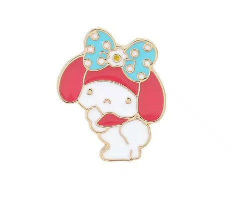 Cute Shy Bunny Cartoon Enamel Pin Brooch - Brooche enamel pin white cartoon dog
