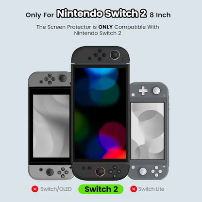 9H Screen Protector for Switch 2 HD Tempered Glass Anti-Scratch Clear Protective Film for NS 2 Accessories